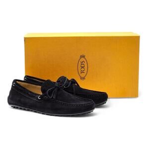 Tod's City Gommino Driving Men's Suede Loafers Black UK 6 US 7.5 - NWB $695